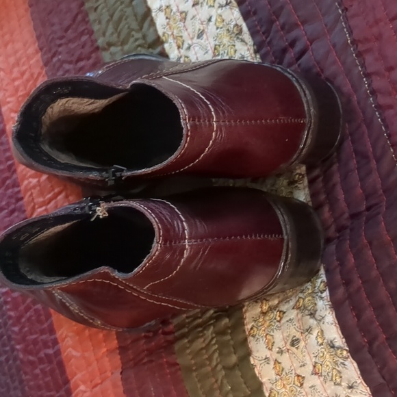 RIEKER* Brown leather studded side zip cowboy style square toe shoe/bootie 39 - Picture 4 of 16